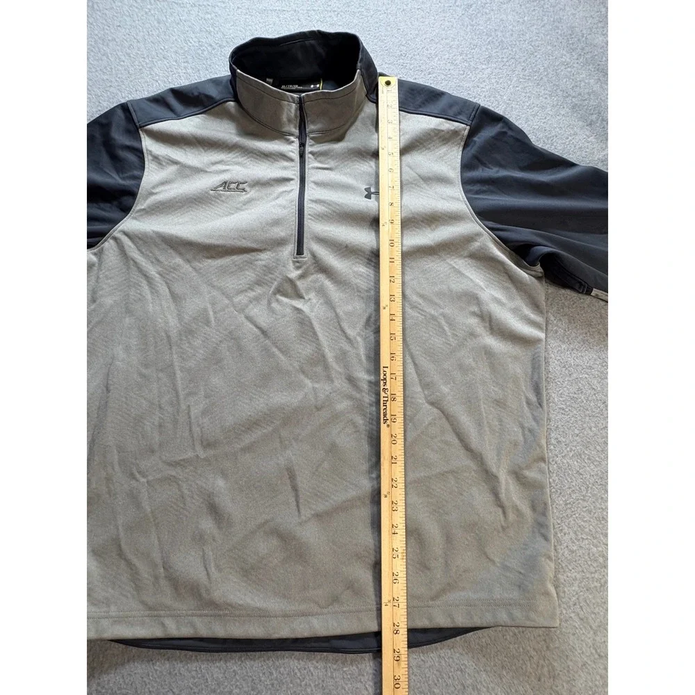 Under Armour ACC Quarter Zip Pullover Mens XL Gray Black Performance Sweatshirt